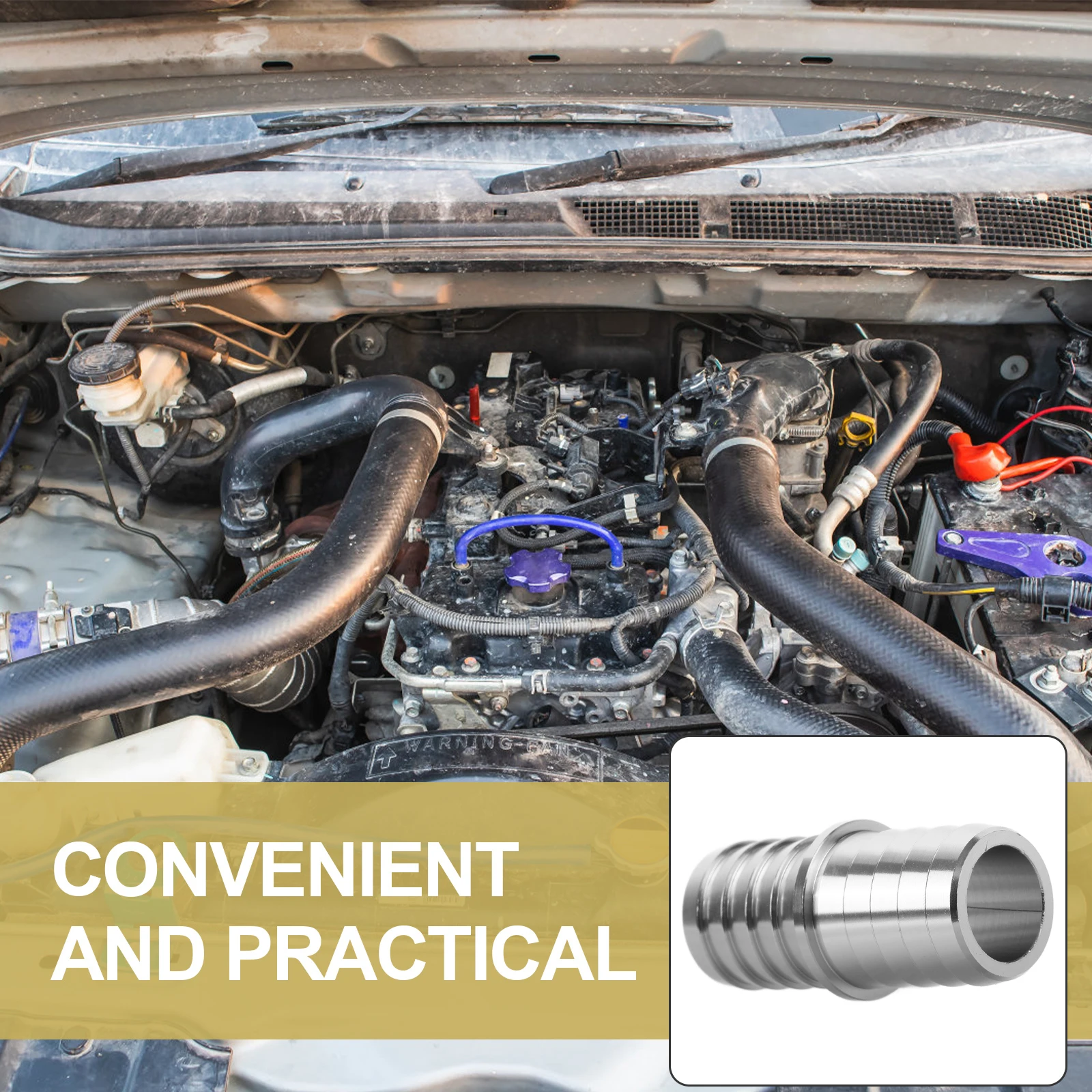 

Radiator Hose Barb Connector Automotive Steam Tube Adapter High Pressure Resistant Easy Install Engine Radiator Hose Coupler