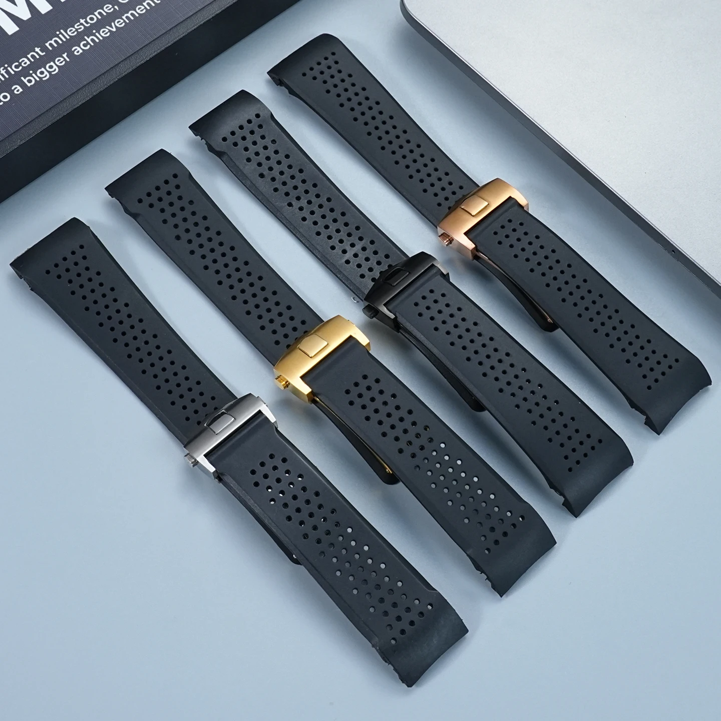 22mm 24mm Rubber Watchband For TAG HEUER GRAND CARRERA AQUARACER wristband Waterproof Sport Strap Soft Silicone Watch Bracelet