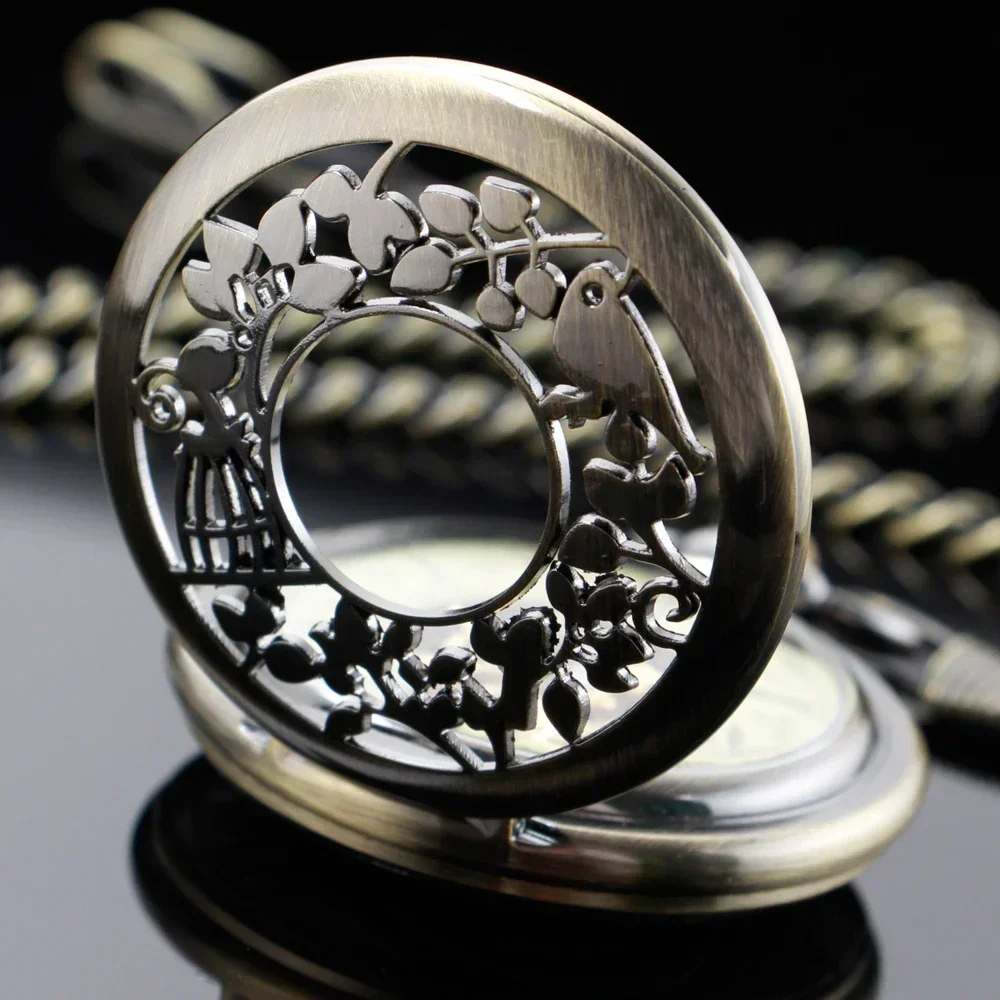 New Mechanical Pocket Watch Men Roman Numerals Display Steampunk Bronze Vintage Fob Chain Pendant Women Men Timepiece PJX1654