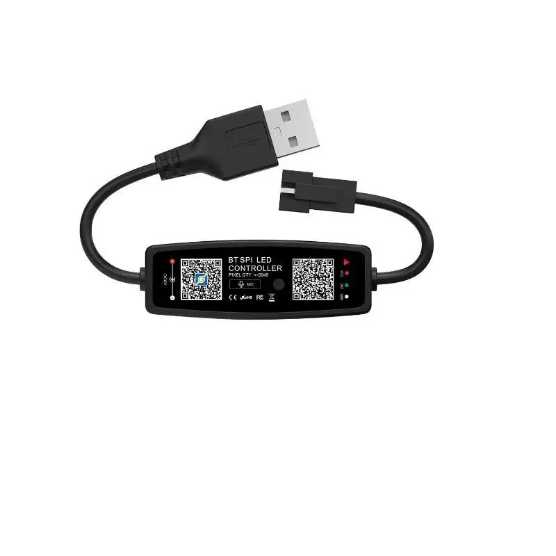 

WS2812B Controller Bluetooth Music APP Control For Pixel LED Strip Light SK6812 WS2811 WS2812 Tape Lights USB 5V Remote Control
