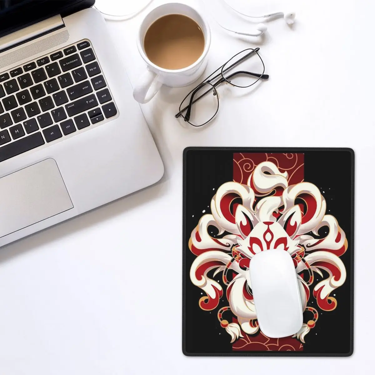 Fox Spirit Kitsune Japanese Kabuki Mouse Pad Gamer PC Laptop Mats Keyboard Computer Gaming Office Accessories Desk Mat