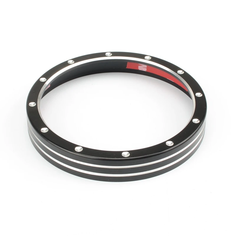 Motorcycle CNC Speedometer Trim Bezel Cover Cut Billet Black/Chrome For Harley Dyna Street Bob Low Rider Sportster 883 1200 XL - view 4