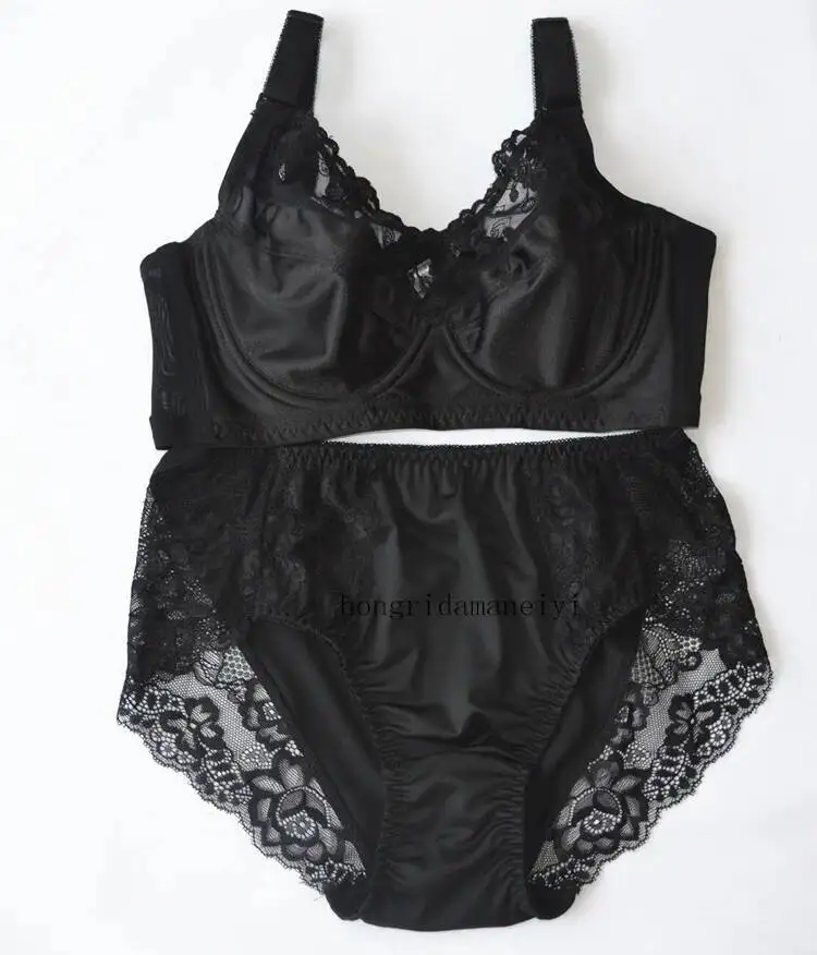 34 36 38 40 42 44 46 48 B C D E F G H Lace Full Cup Women Bras and Briefs Set Female Ultra Thin Underwear Set Unlined Lingeries