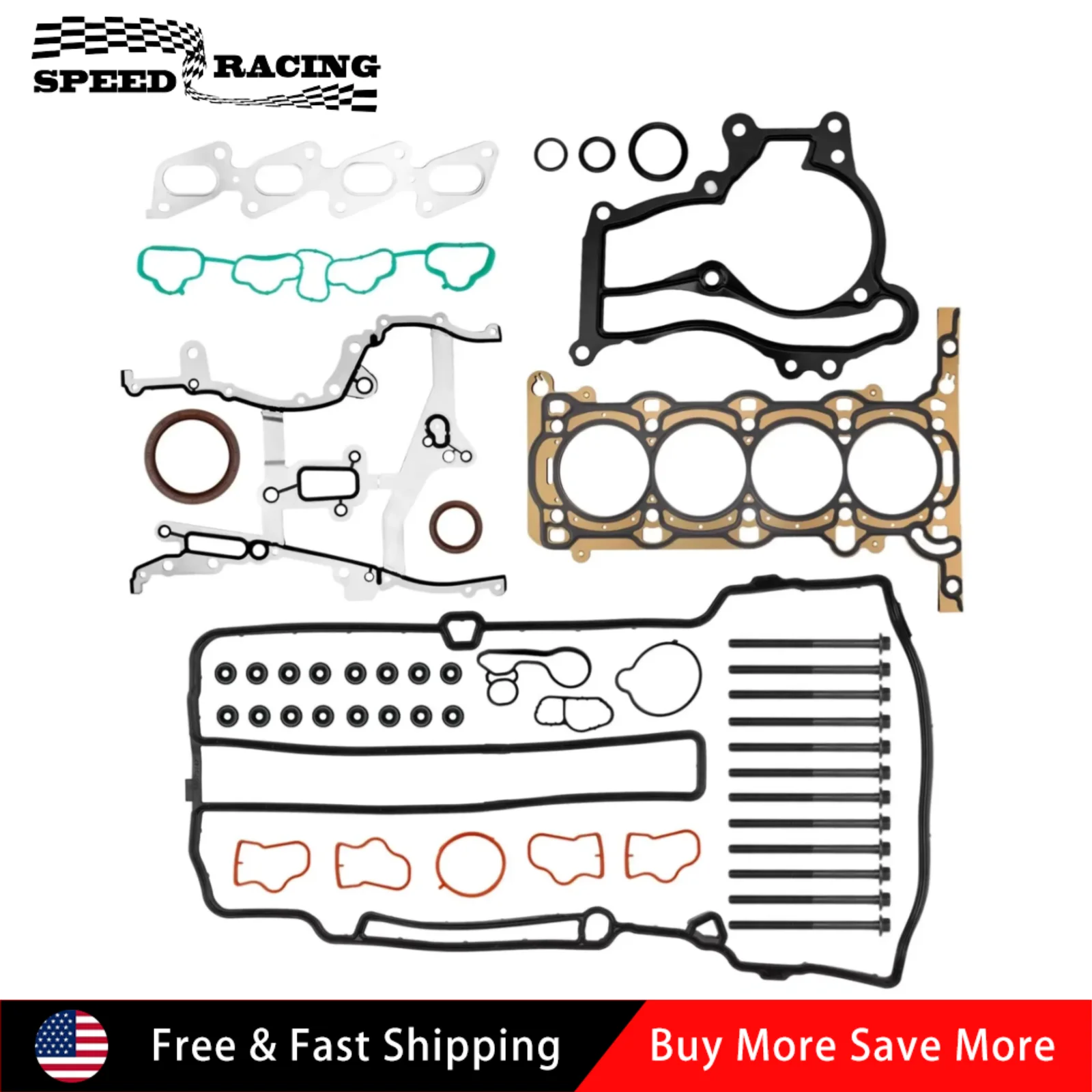 

HS26540PT-1 HGS345 HS54702A HS26516PT Head Gasket Kit with Cylinder Bolts For 2013-2016 Buick Encore 2011-2015 Chevy Cruze 1.4L