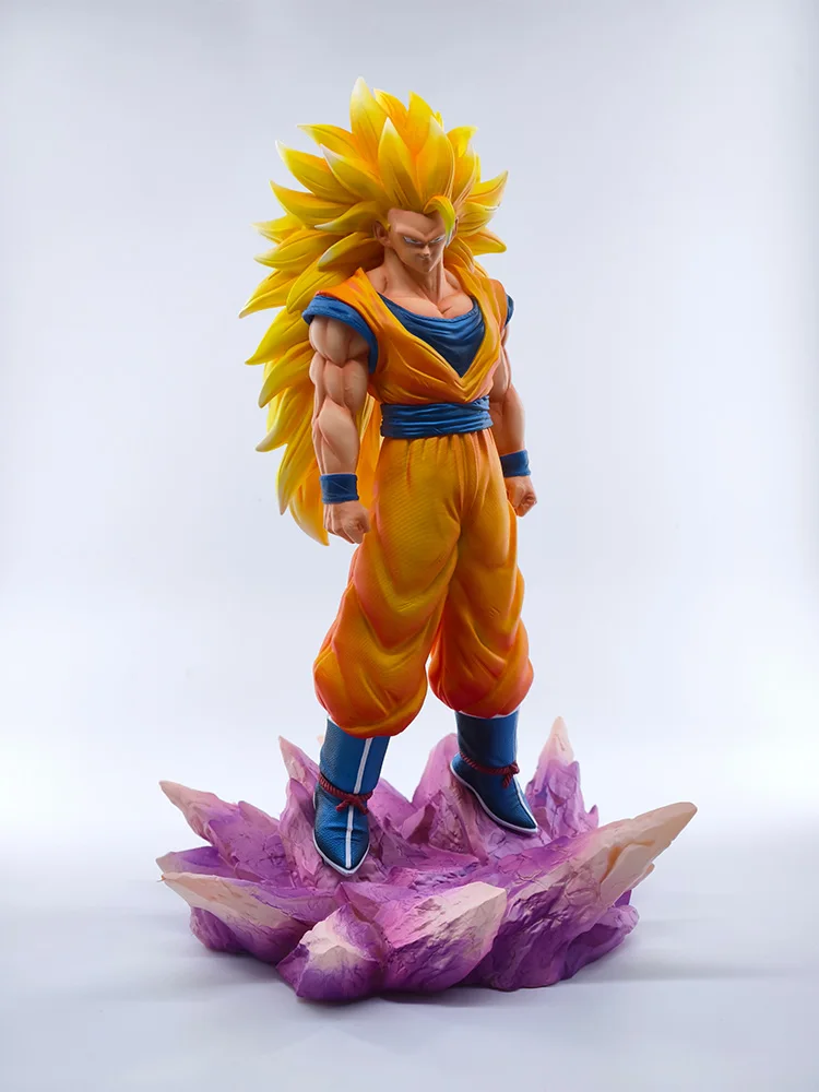 Figura Coleccionable de Resina de Goku Super Saiyan 3 de Dragon Ball Z de Jt Studio, 37 cm, Decoración de Escritorio para Entusiastas del Anime