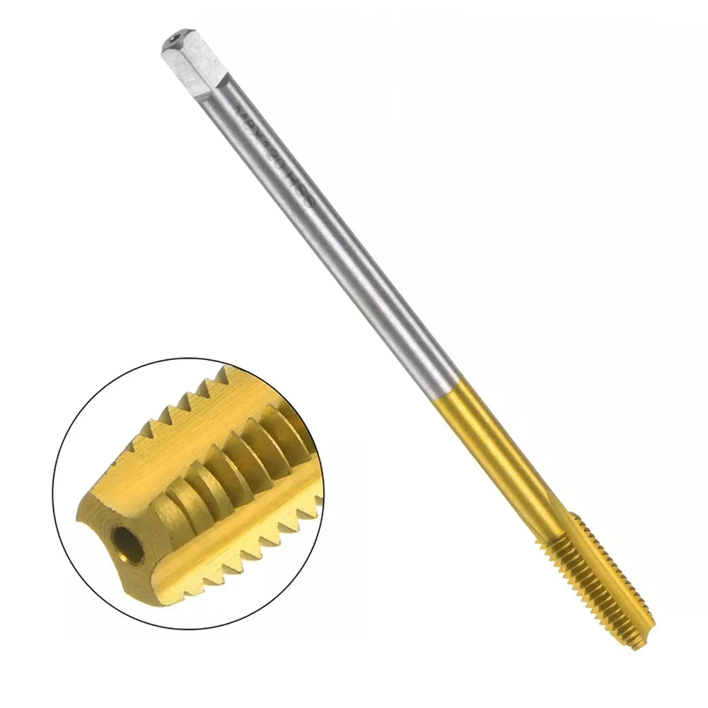 HSS Metric Thread Tap Drill Bit M8 X 1.25 120mm Long Ti-Coated High Speed Steel Straight Flute CNC Hand Tools