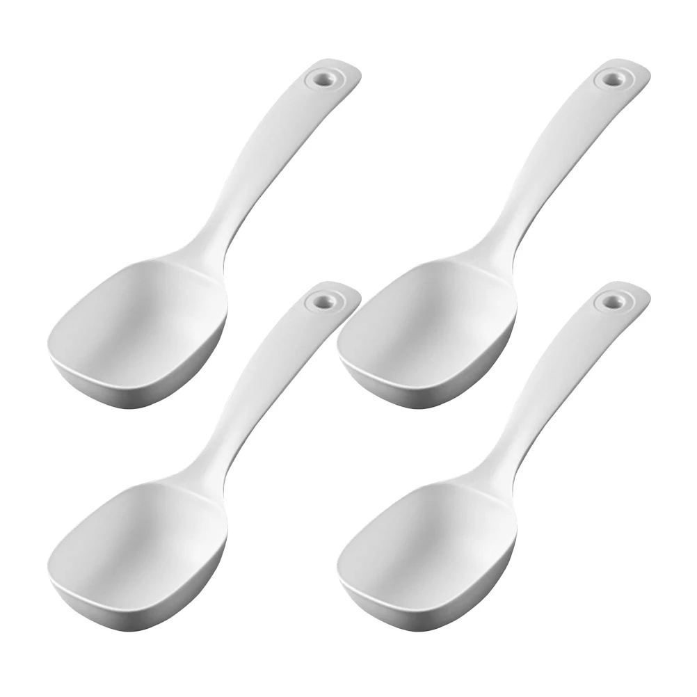 

4pcs Soup Ladle Long H Rice Spoon Porridge Canteen Pot Cooking Electric Cooker Sturdy PP Practical Water Rice Soup Serving