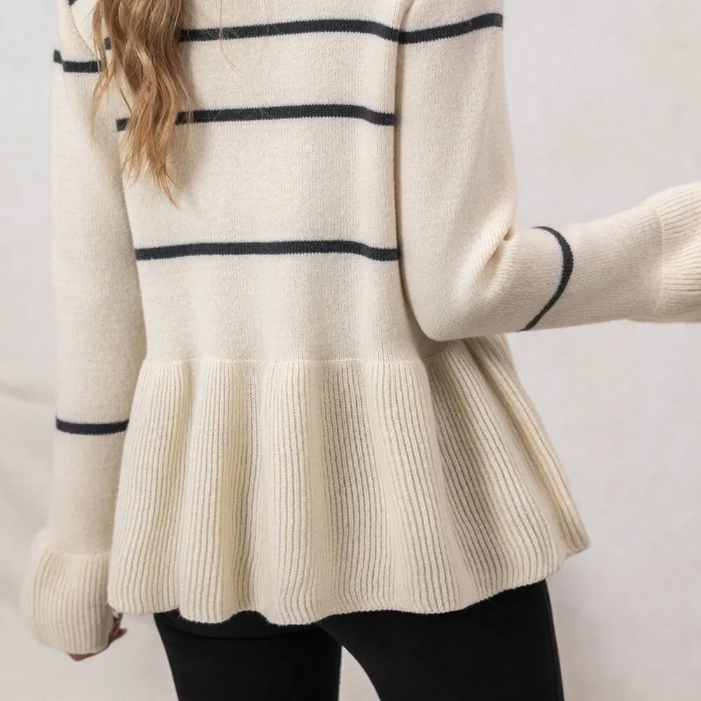 Cardigan casual com gola redonda, manga longa, tubo reto, sem decoração, malhas femininas com frente aberta