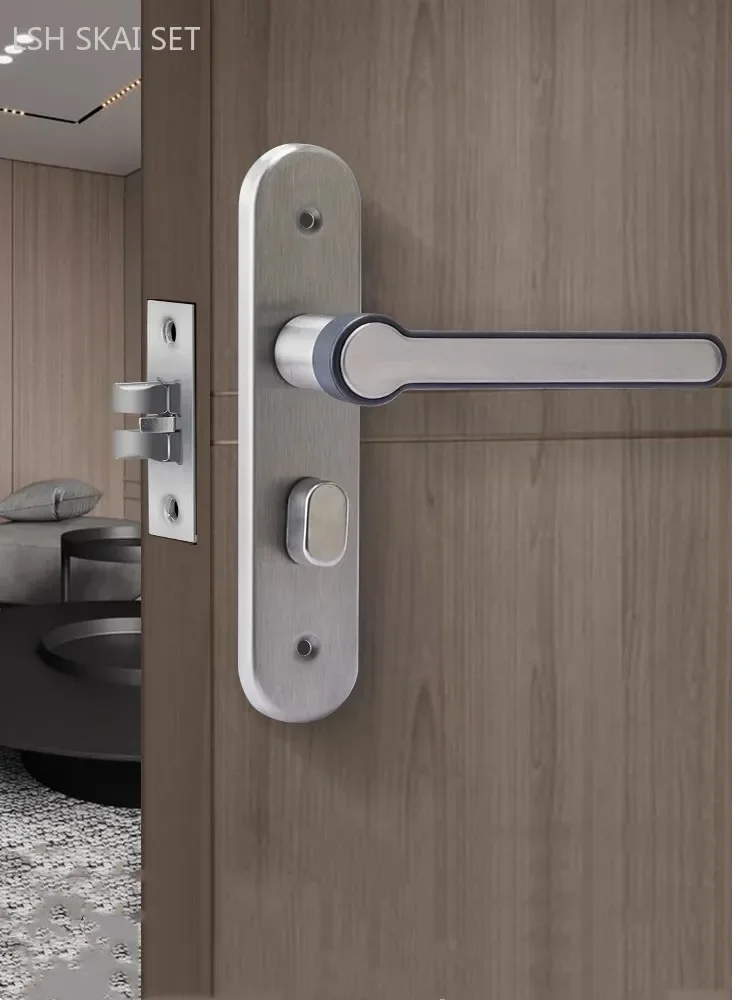 

Дверные замки из нержавеющей стали для ванной комнаты, БЕСКЛЮЧЕВОЙ дверной замок с одним язычком для спальни, двухсторонний ручной замок, бытовая техника