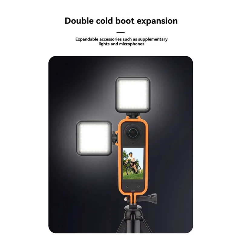 เคสสําหรับ Insta360 X5 กรณีกล้องยิงวงเล็บภูมิทัศน์ยิงวงเล็บกล้อง Accessoriess สีส้ม