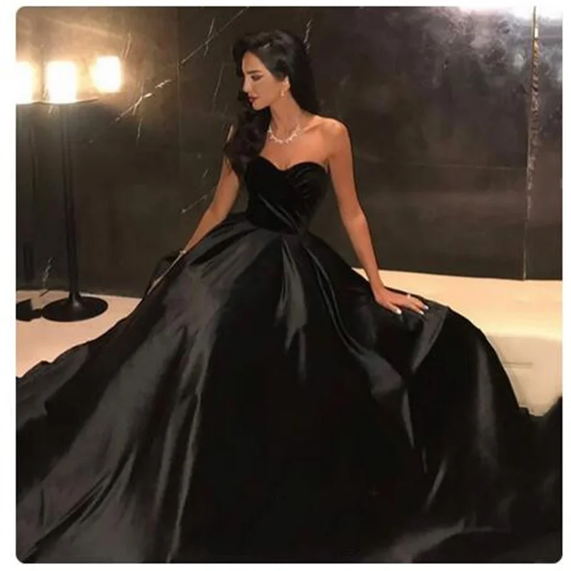 Robes de soirée sans bretelles pour femmes, ligne A, noir, robes pour occasions formelles, liquimanquer de soirée élégante, le plus chaud, 2024