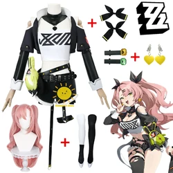 Game Nicole Demara Cosplay Zenless Zone Zero Cosplay Costume Nicole Demara Uniform Wig Shorts Halloween Carnival for Women Girls
