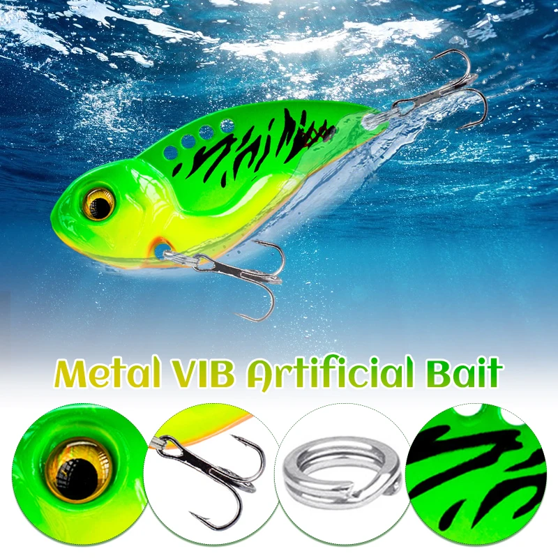 Crankbait Bass Fishing Spinner Blade Spinner Spoon Blade Swimbait Freshwater Saltwater Fishing Lure with Treble Hooks