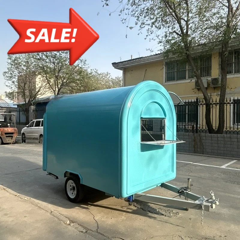 Round Food Trailer Multi Function Mobile Catering Cart Equipped With Cooking Bench Suitable For Pop Up Catering Service