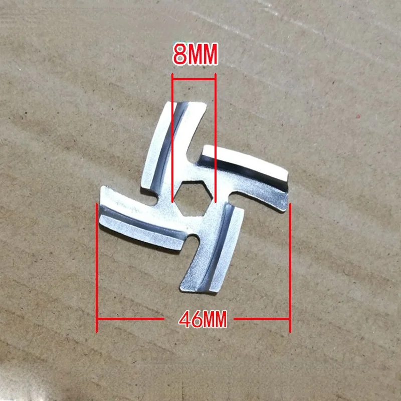 3 SZTUK/LOT nr 5 Części do maszynki do mielenia mięsa Prosty kształt Ostrze ze stali nierdzewnej z otworem sześciokątnym