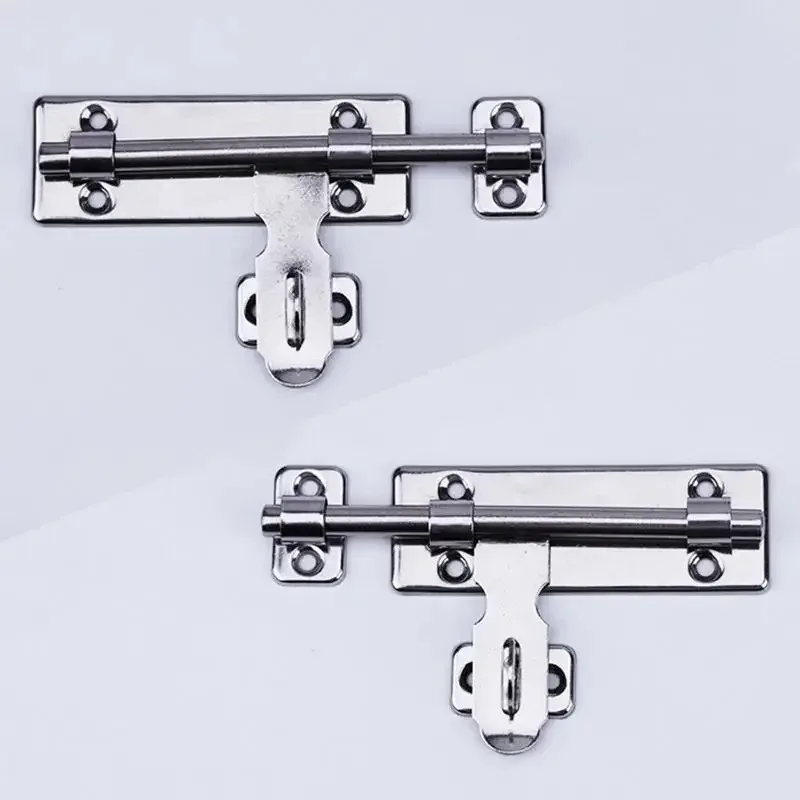 4 Inch Hardware Door Lock Stainless Steel Barrel Bolt Latch Padlock Clasp Set Brushed For Locking Door Window Drawer Cupboard