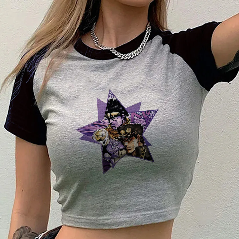Jojo crop top women goth kawaii vintage meme cutecore t shirt summer gyaru party streetwear dollette