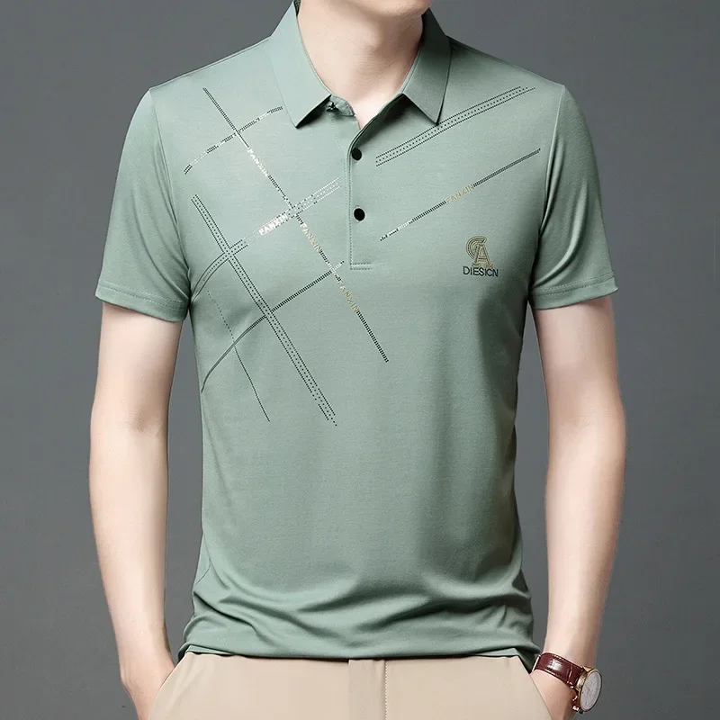 Men's POLO Shirt Summer Short-sleeved T-shirt Lapel Men's Printed Casual Fashion Top