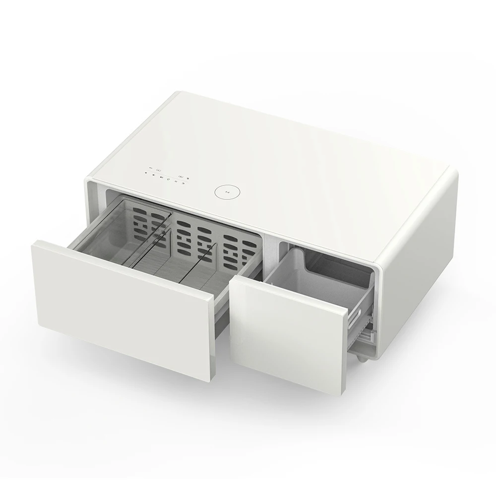 Smart Coffee Table With Built-in Refrigerated Freezing Drawers Music Speaker Touch Screen Wireless Charging For Home