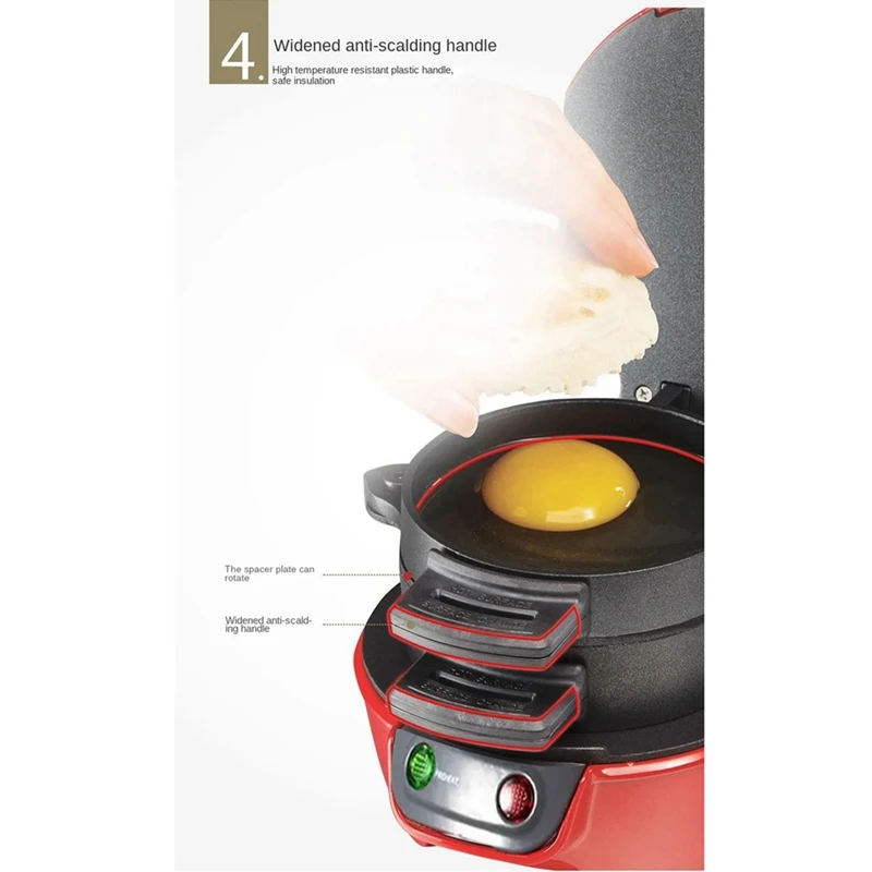 Burger Maker Hamburger Press Patty Maker Non-Stick Multifunction Beef Burgeromelette Steak Breakfast Machine US Plug