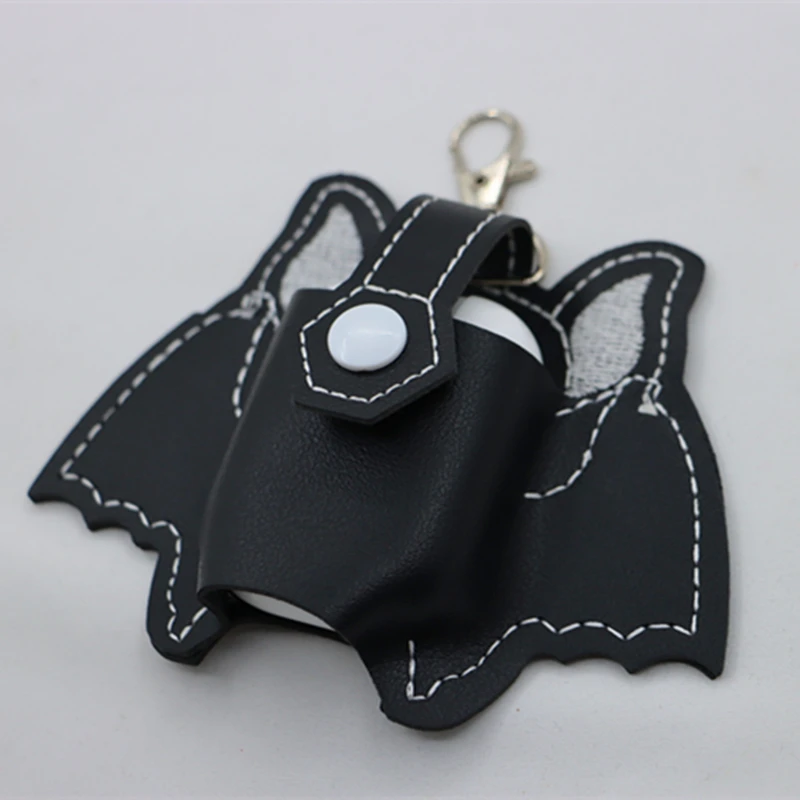 Bat vinilo vegano PU ala de demonio negra funda de capullo de aire llavero accesorios góticos llavero alternativo accesorio emo auricular oreja.