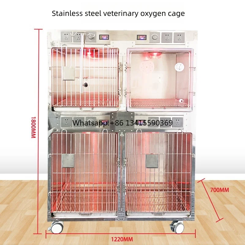 

Pet Cat and Dog Inpatient Cage Oxygen Breeding Cage Constant Temperature Double Stainless Steel Foster Common