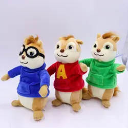 3 unids/set juego Alvin y los Chipmunks juguetes de peluche Kawaii esponjoso Chipmunks animales de peluche niños regalo de Navidad 20CM