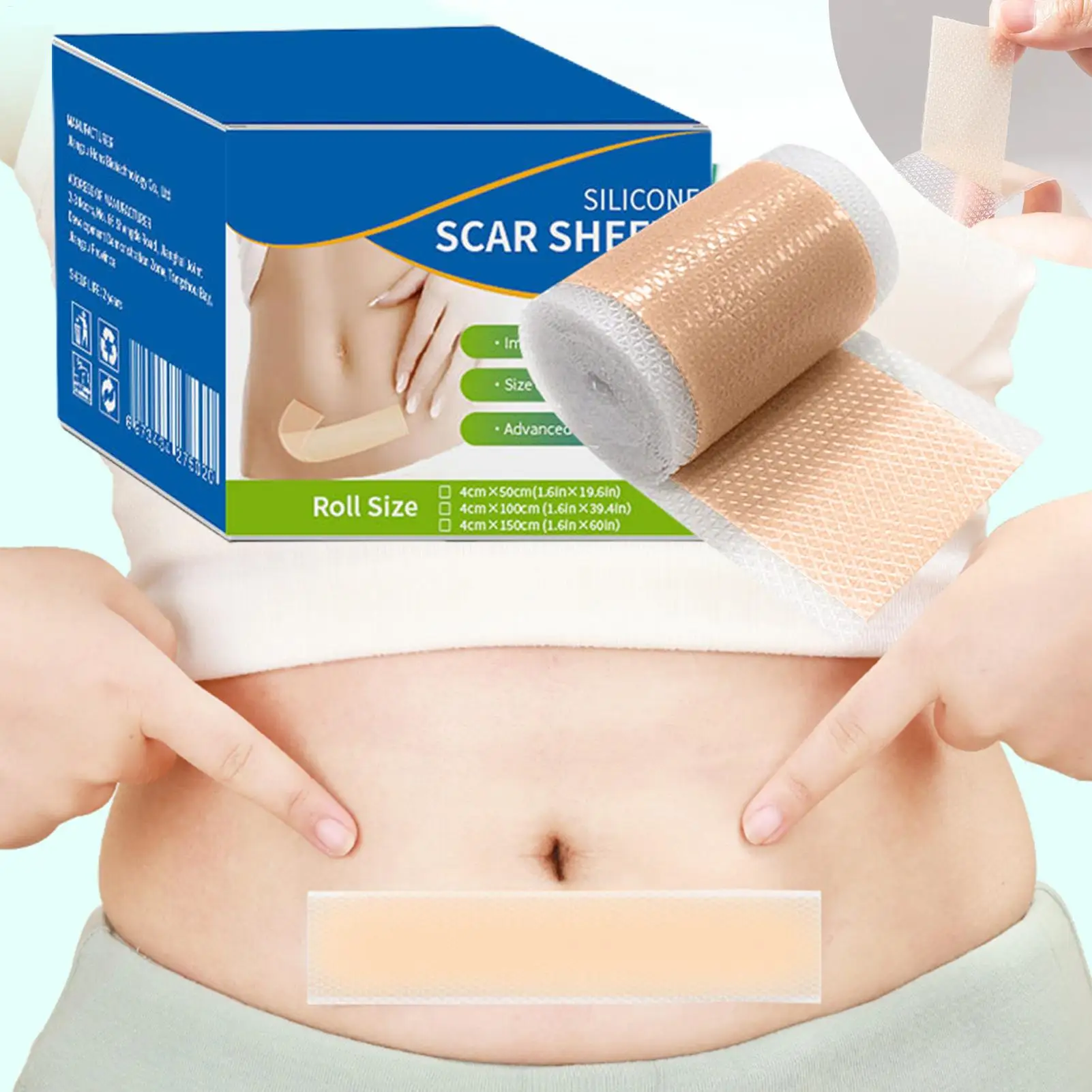 Self-Adhesive Silicone Scar Tape Scar Sheets Soft Non-Irritating Silicone Reusable Scar Away Scar Tape Effective Skin Care Strip