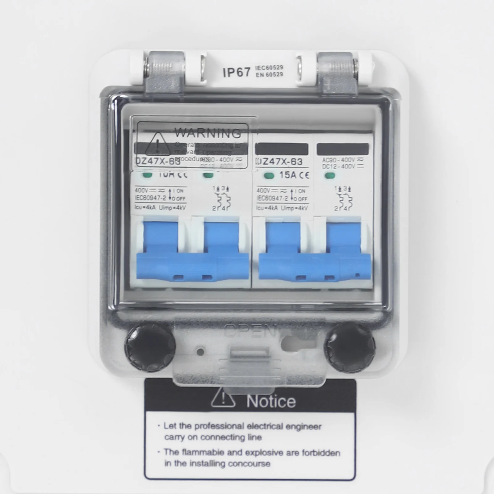 DC 12–400 V PV-Kombinator-Box, 4 Eingänge, 4 Ausgänge, 2 Eingänge, 2 Ausgänge, Solar-Leistungsschalter, IP67 wasserdicht, Flammschutz, Überspannungsschutz – Detail 23