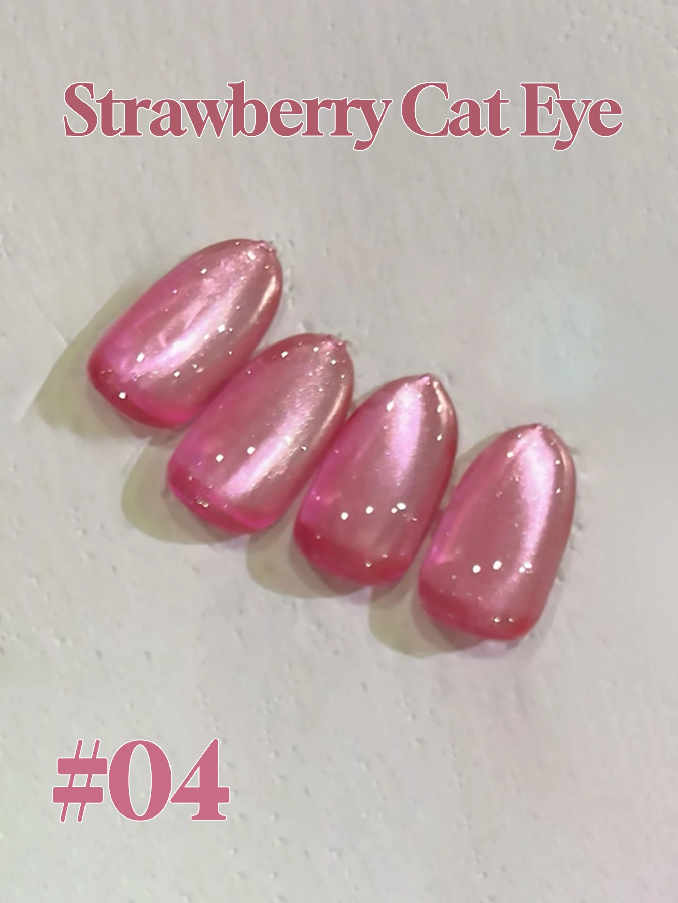1-12pcs PSK New Whitening Strawberry Pink Cat Eye Gel Nail Polish 2026 Glitter Whitening Red Glass Bead Nail Art Pink Nails