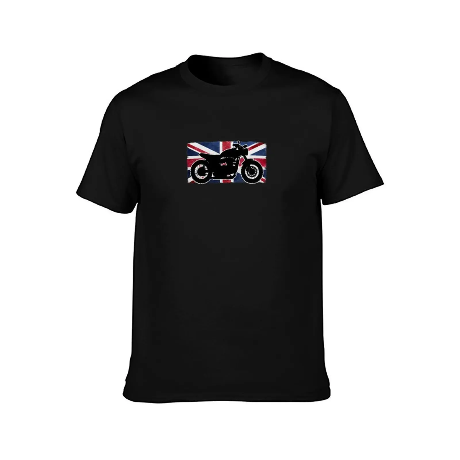 Custom Scrambler Motorcycle British Flag T-Shirt Summer Casual Cotton Tee Oversized Streetwear Tops Vintage Graphic Print