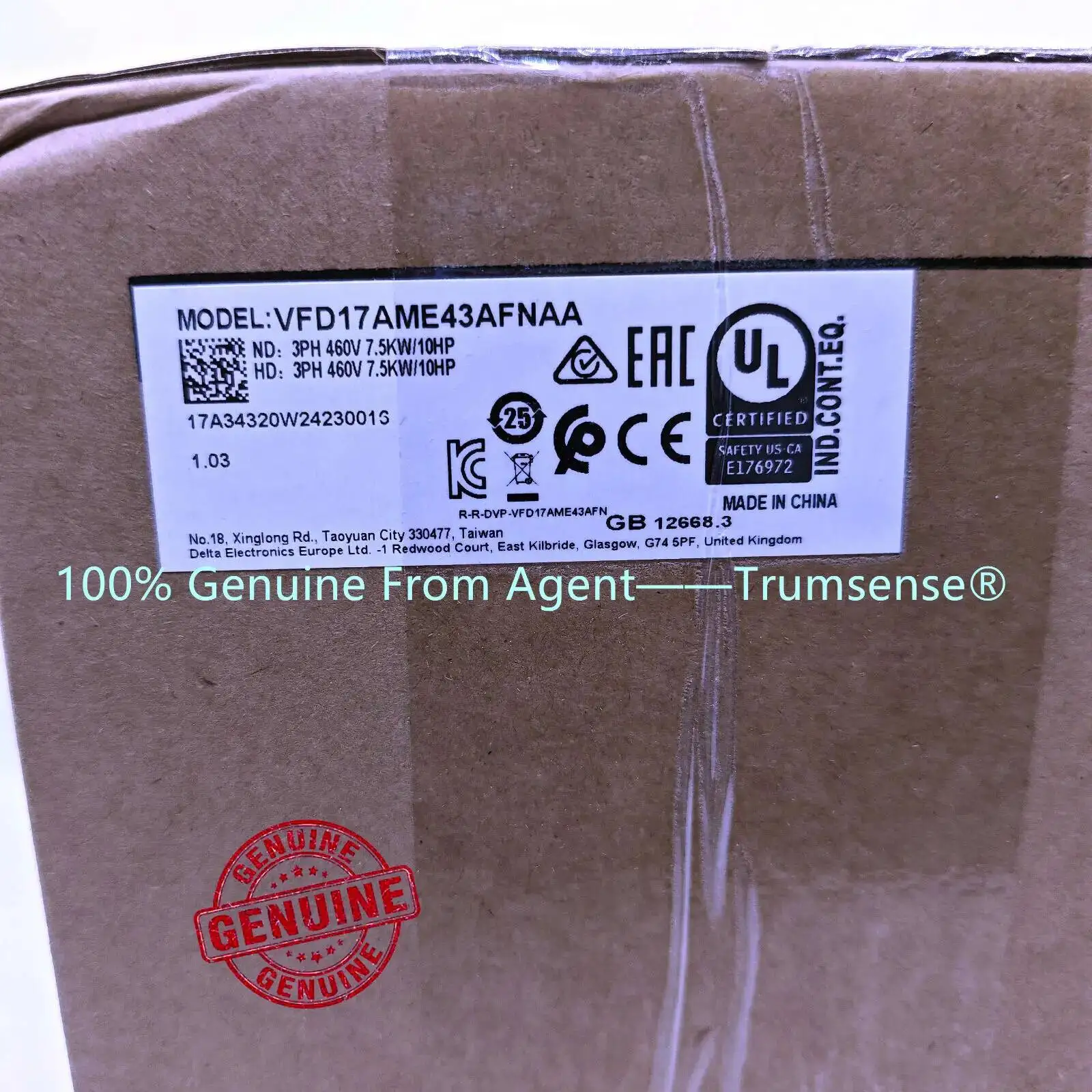 7.5KW 3 Phase VFD-ME300 Inverter VFD17AME43AFNAA Input 380 to 480V 18.7- 22.6A Output 0 to 460V 17 to 20.5A Built-in EMC Filter