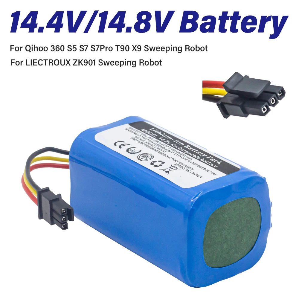 Battery For Qihoo 360 S5 S7 S7Pro T90 X9 3900mAh 14.4v Robotic Vacuum Cleaner Replacement Batteries Part