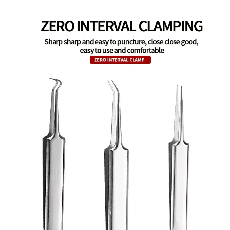 Acne agulha cravo célula clipe terno dupla-cabeça acne agulha acne remoção agulha pinças precisão acne clipe acne ferramenta