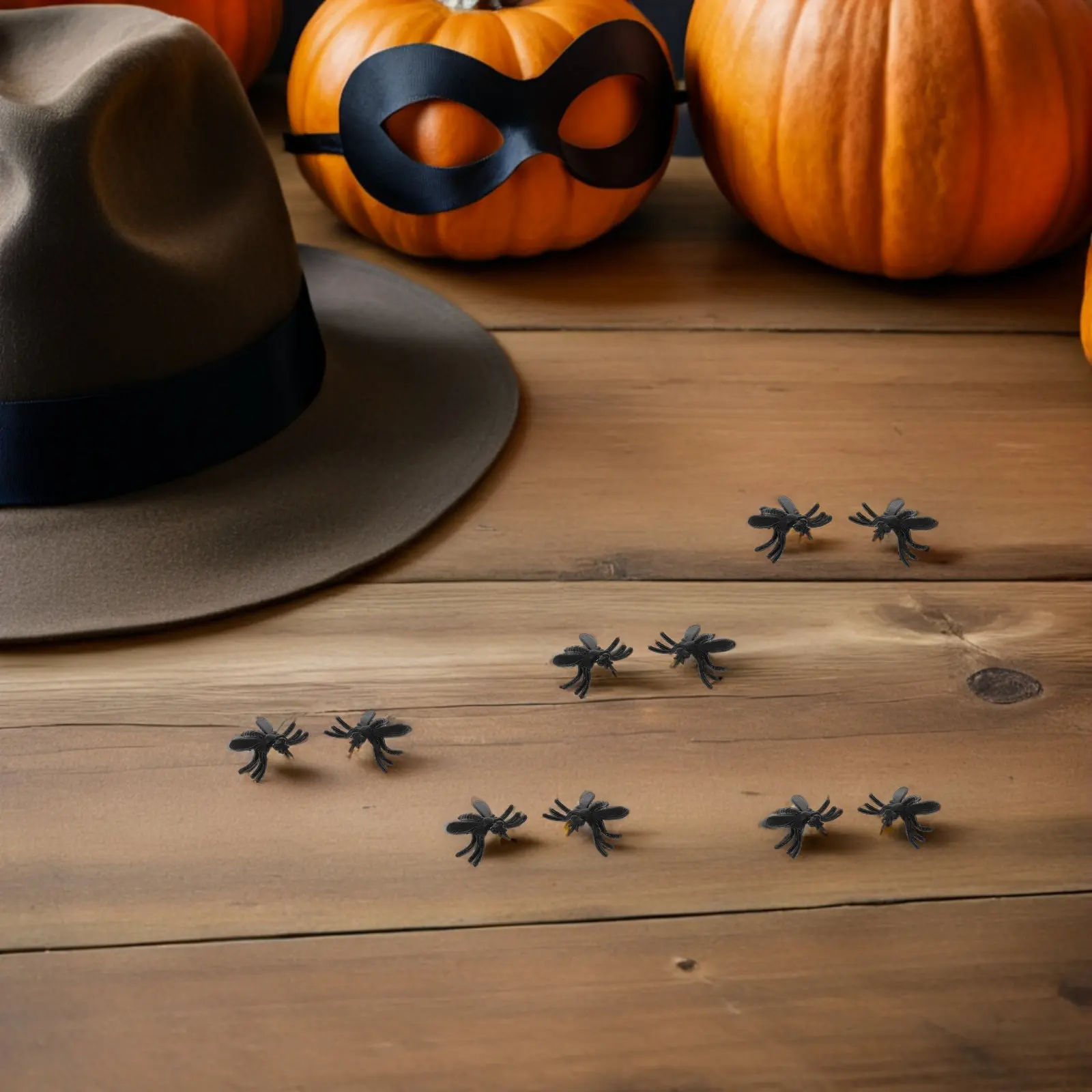 

200Pcs Desktop Mosquito Sculpture Halloween Decoration Set Lifelike Plastic Insect Ornament for Prank Setup Family Game Spooky