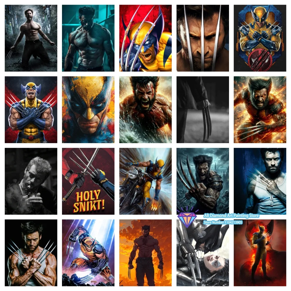 

Набор для алмазной вышивки Wolverine Square Round 5D DIY: Алмазная вышивка, вышивка крестом, ручная работа, декор для дома, праздничный подарок