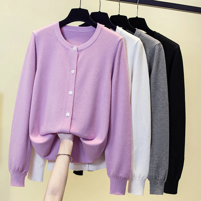 

Vintage Stylish Thick Knit Cardigan Sweater Women Elegant Fashion Chic Ladies Tops Coats Autumn Winter Long Sleeve Jumper 2023