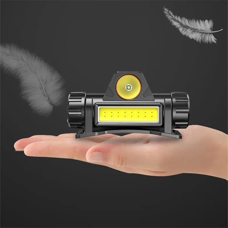 XP-G Q5 Headlamp Head Lamp Headlight Waterproof 2500lm Cob Led Built In Usb Rechargeable 14450 Battery Working Light 5w