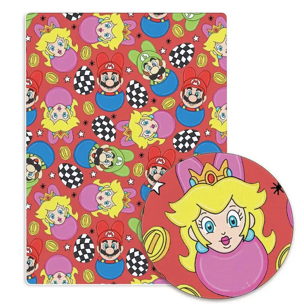 Mario jogo fabric140 * 50cm costura artesanal retalhos acolchoado vestido de bebê folha de casa tecido impresso costura crianças