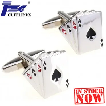 TZG05477 Cards Cufflink Cuff Link 2 Pairs Shipping Promotion