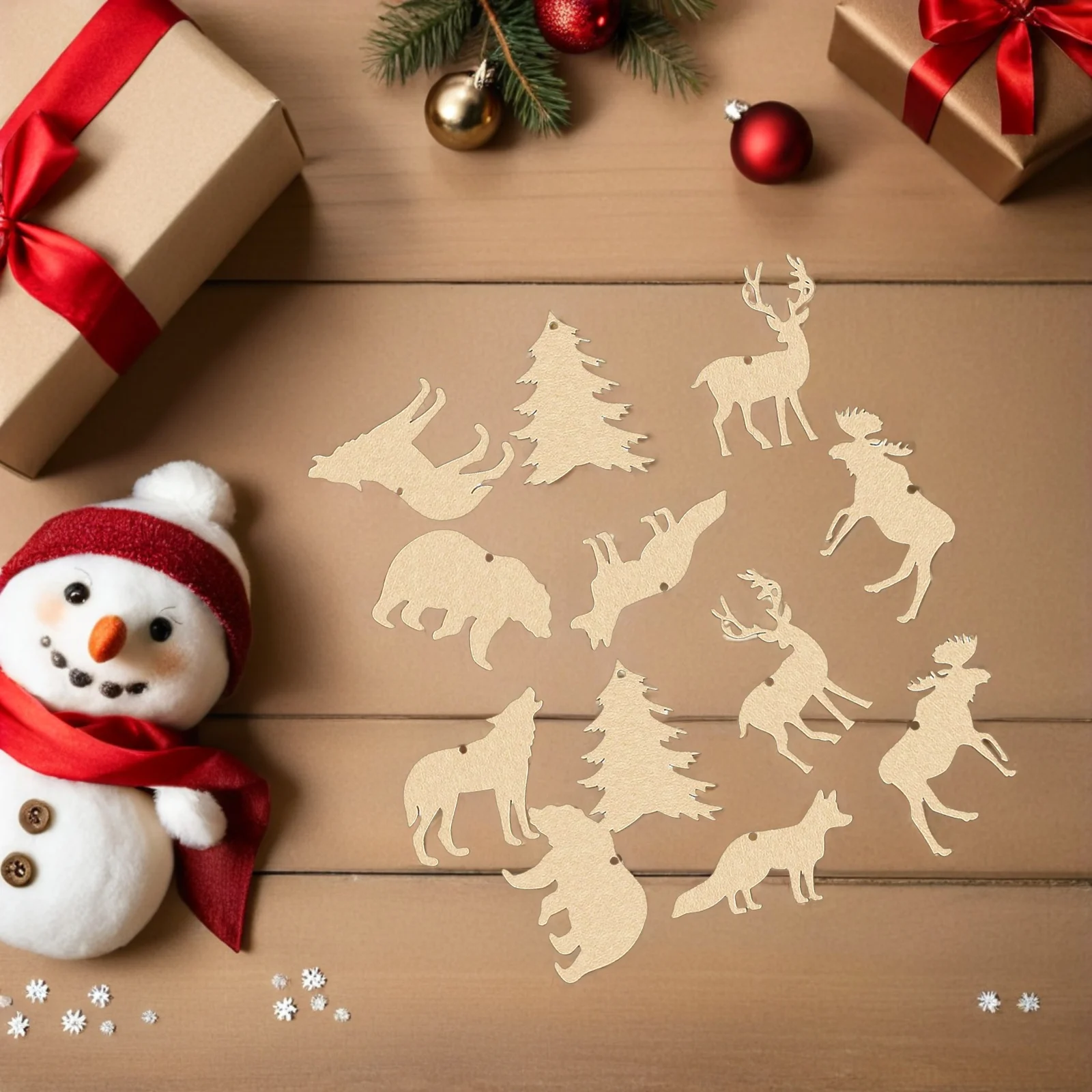 

Wooden Animal naments Unfinished DIY Slices Creative Cutouts Decorative Wood Chips Handmade Craft Project