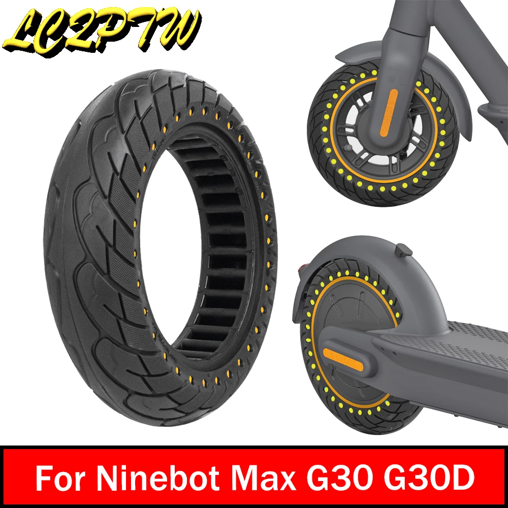 

60/70-6.5 Tubeless Tire Solid Tire for Ninebot Max G30 G30D Electric Scooter 10x2.5 Inner Hollow Honeycomb Explosion-Proof Tyre