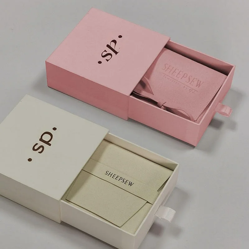 

50Pack Custom Logo Sliding Drawer Jewelry Organizer Boxes Necklace Bracelet Earrings Storage Packaging Box with Microfiber Bag