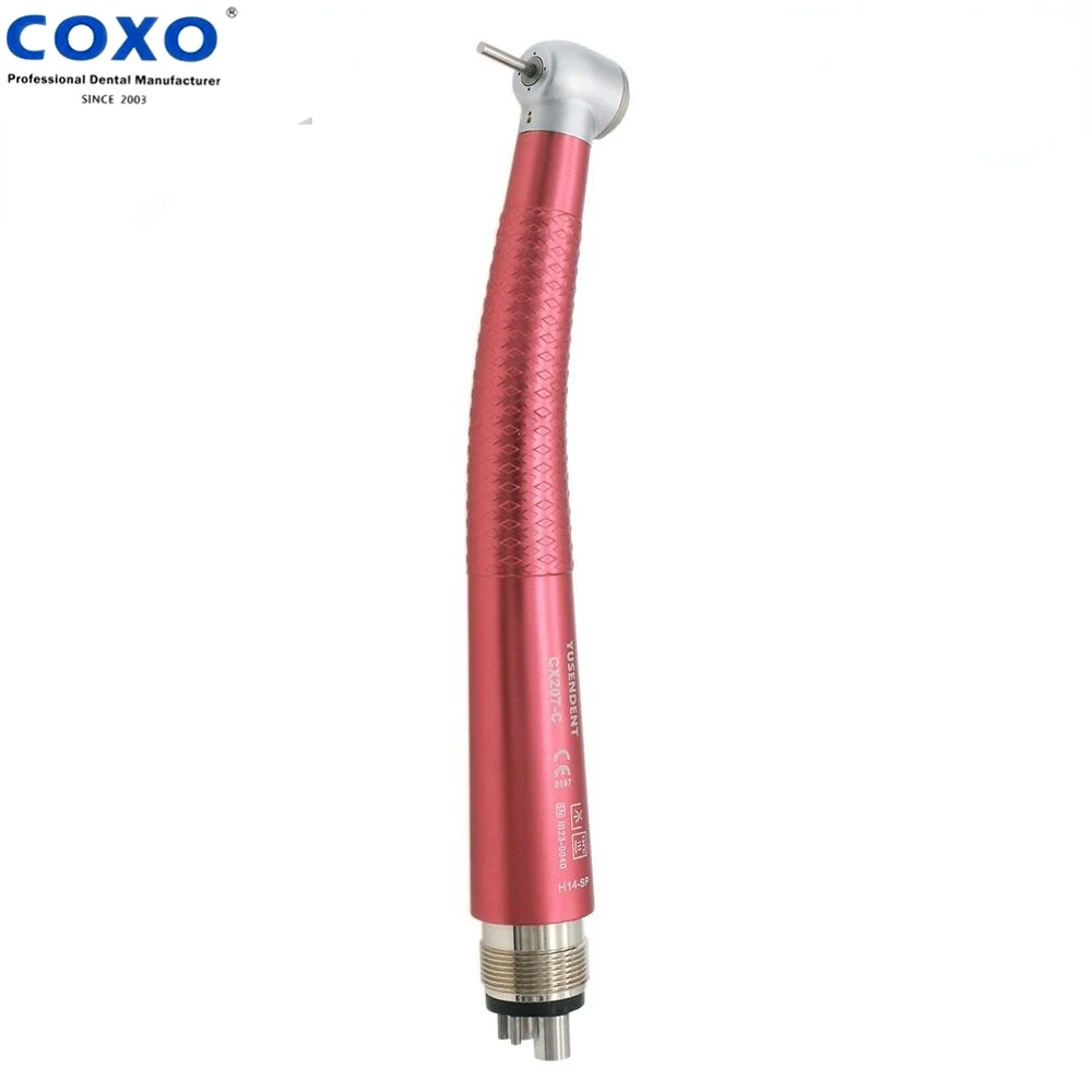 

COXO Dental High Speed Handpiece Air Turbine M4 4 Holes Anti-retraction Handpiece Red Handpiece