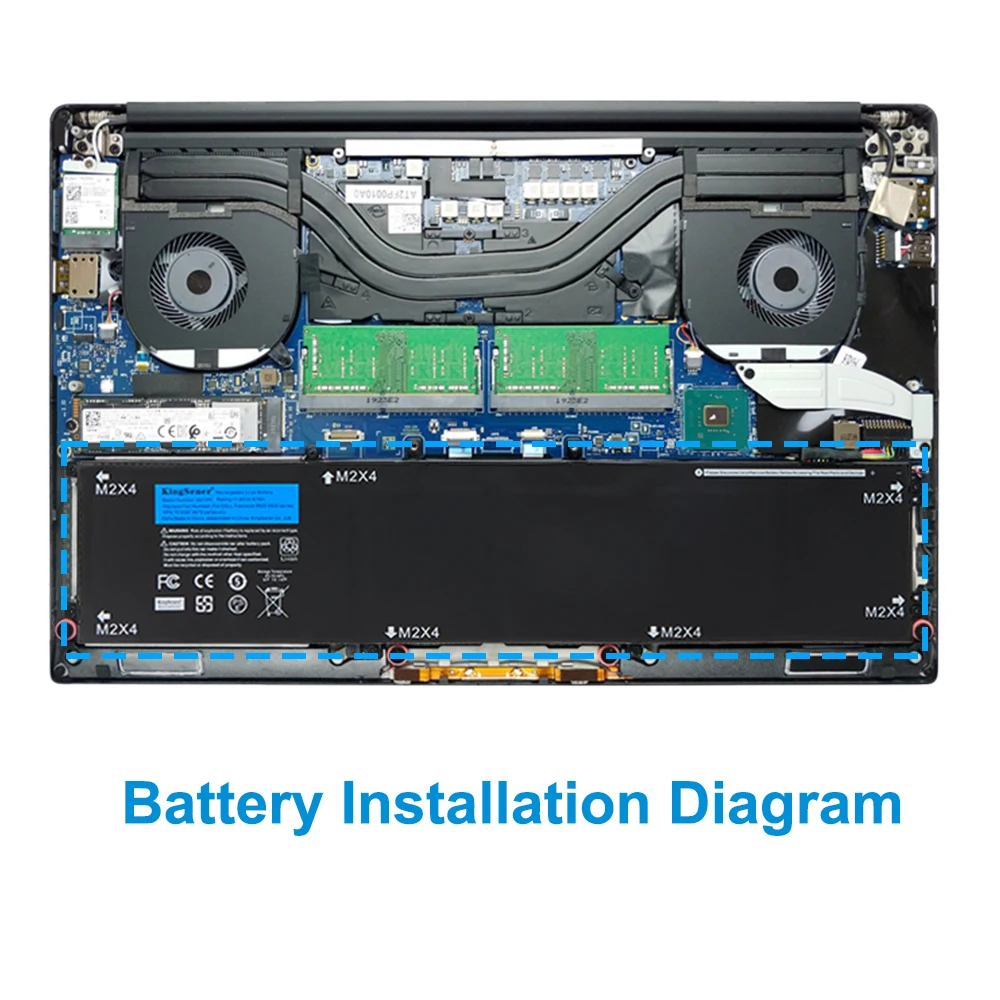 KingSener 6GTPY 11,4 V 97 Wh Laptop-Akku für DELL XPS 15 9570 9560 7590 und für DELL Precision 5520 5530 Notebook-Serie. – Detail 6