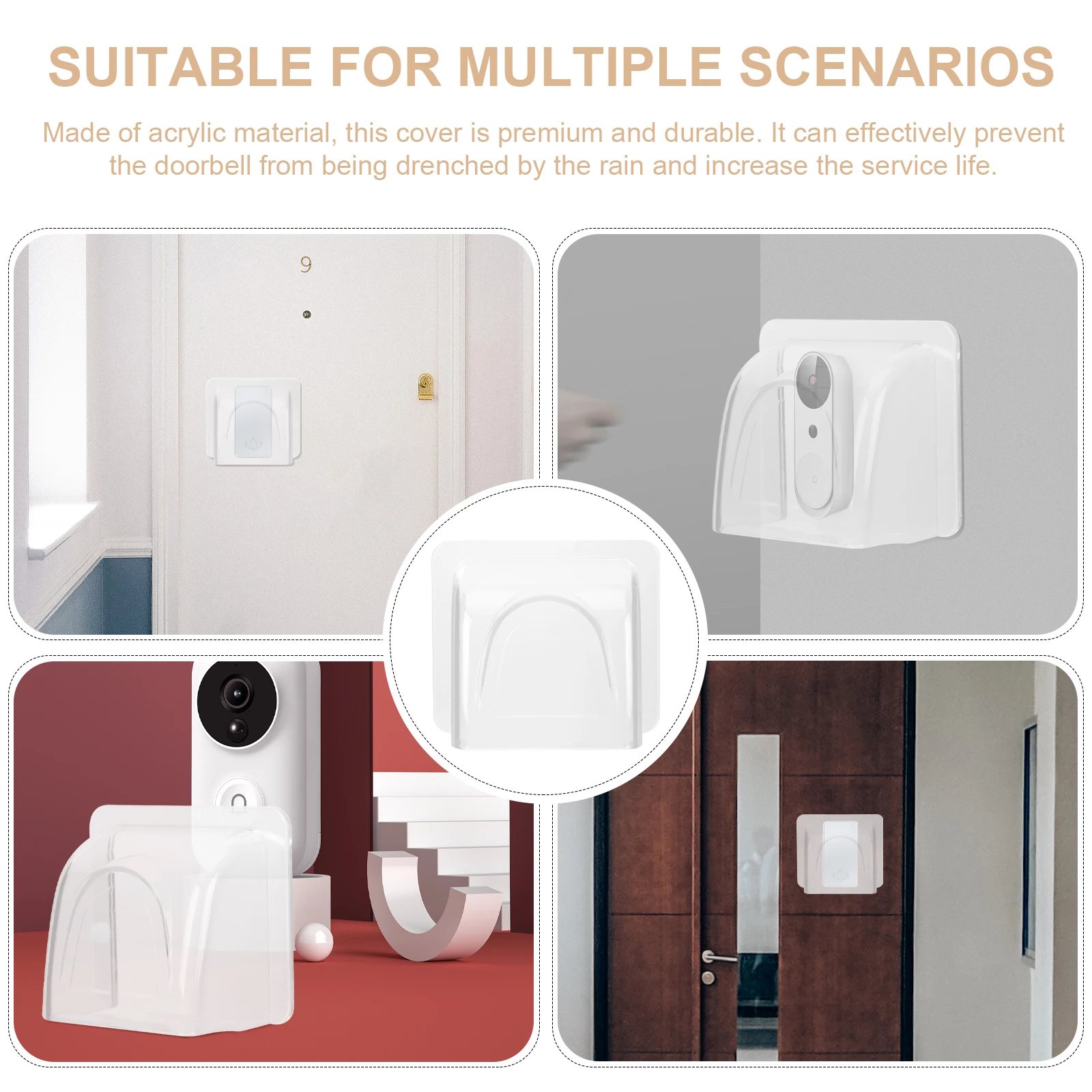 غطاء جرس باب أكريليك مقاوم للماء لآلة التحكم، واقي شفاف مقاوم للطقس ومضاد للمطر للباب