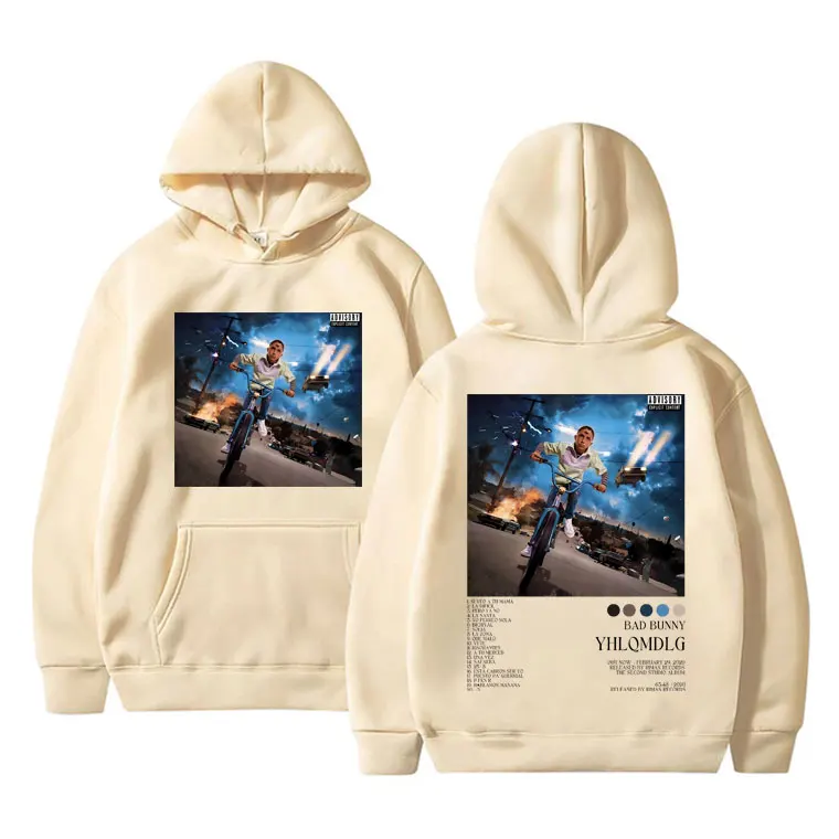 Rapper Bad Bunny Yhlqmdlg Muziekalbum Grafische Print Heren Vrouw Hiphop Harajuku Oversized Hoodies Sweatshirt Streetwear