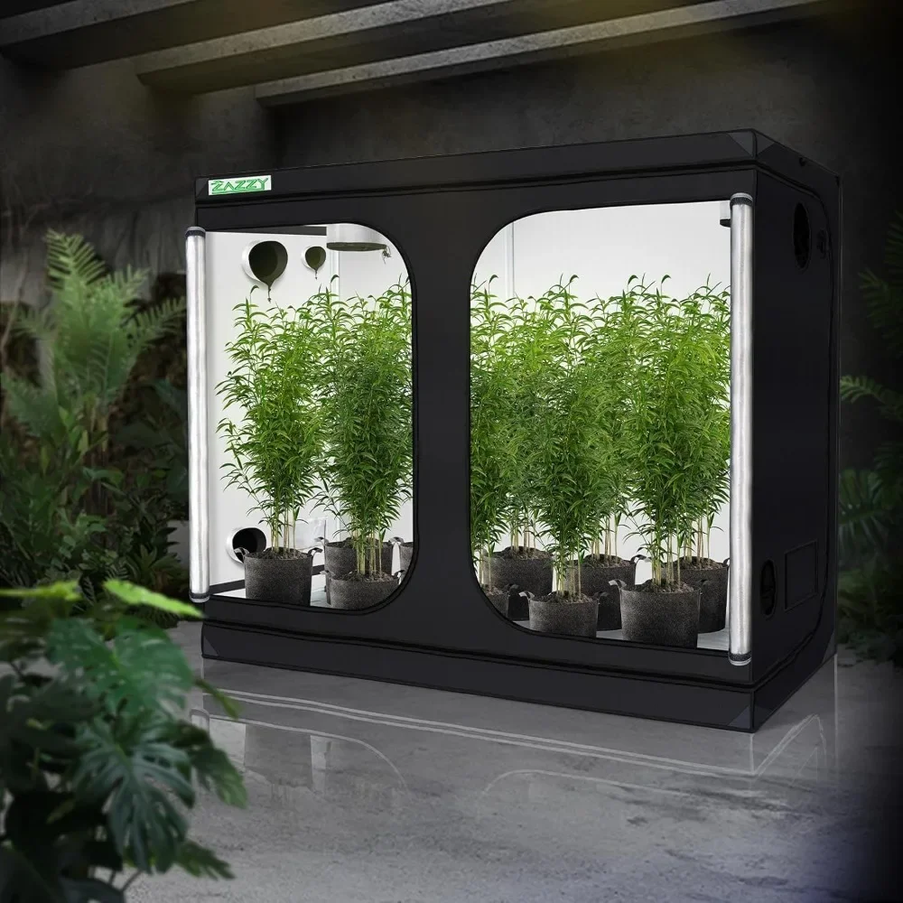 Tienda de crecimiento de plantas X48 X78 de 96 pulgadas, película de poliéster 600D, tienda de crecimiento interior hidrofílico con ventanas, kit de herramientas y bandeja de suelo