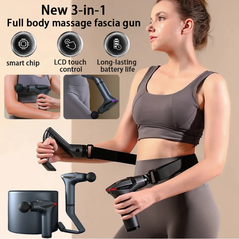 

Multi functional split band fascia gun with detachable handle vibration massage professional fitness muscle relaxation massager