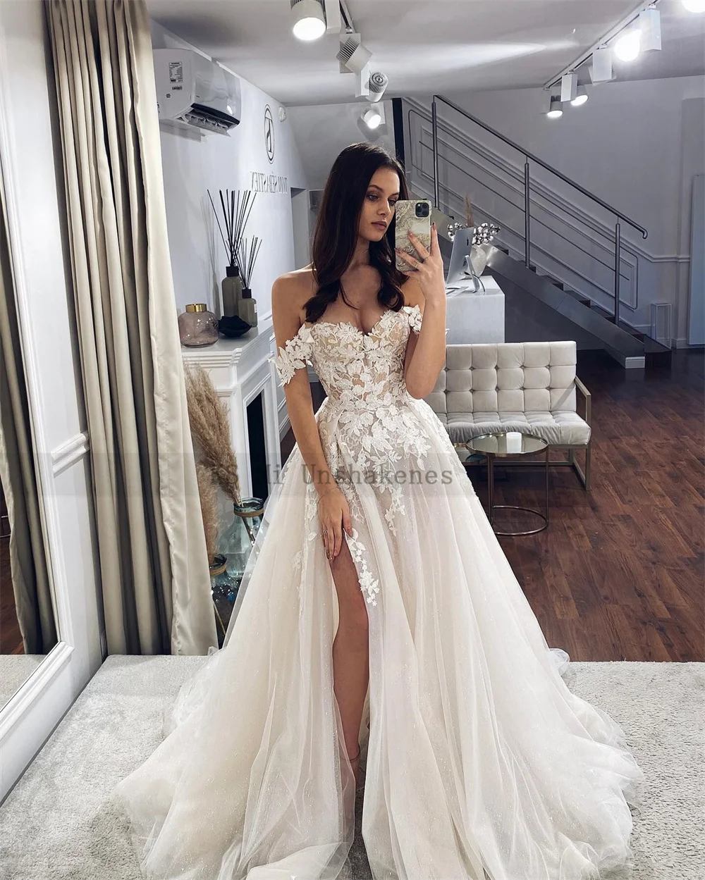 Sexy Satin Mermaid Trouwjurken 2023 Een Schouder Bruidsjurken Vrouwen Split Kralen Bridal Dress Beach Vestido De Noiva Sereia